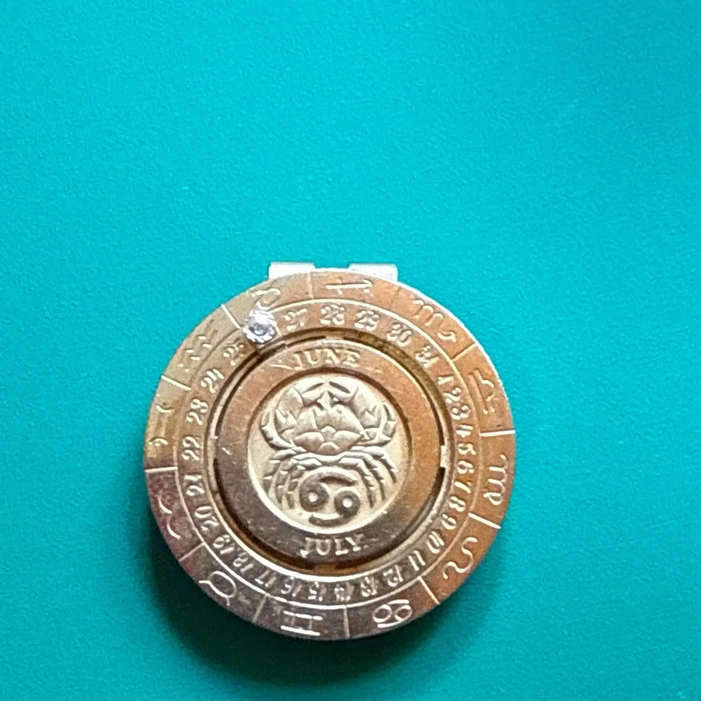Vintage 70’s Pierre Cardin Gold Plated Zodiac Money Clip with Diamond